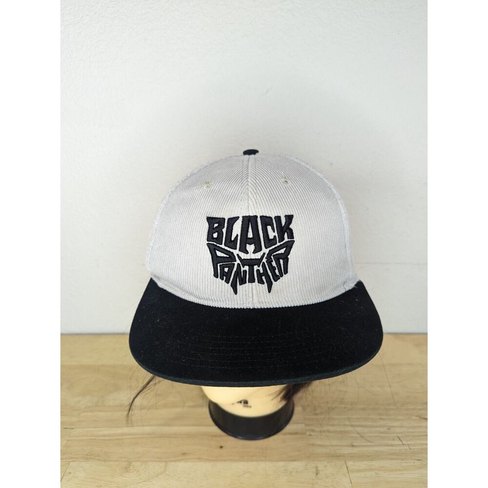 Black Panther Hat Men's Snapback O/S Black‎ Gray Marvel Corduroy Hat